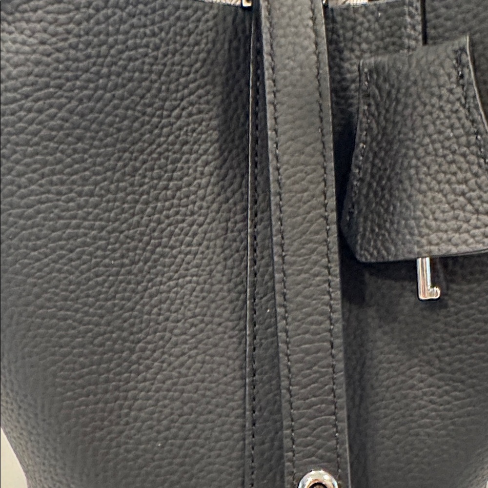 Mini Bucket Black Genuine Leather 18 CM,Picotin style - Picture 5 of 5